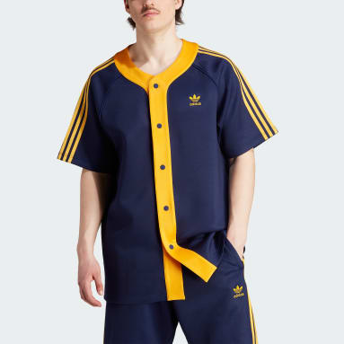 Herr Originals Blå Adicolor Classics+ Short Sleeve Skjorta (Gender Neutral)