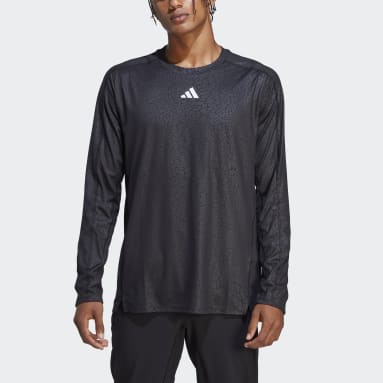 Men Gym & Training Workout PU Print Long-Sleeve Top