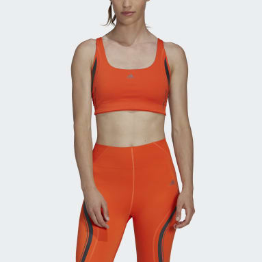 Dames Fitness En Training oranje Powerimpact Luxe Training Medium-Support HIIT Beha