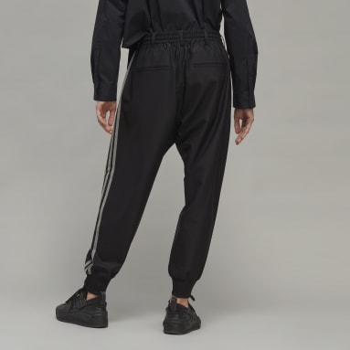 Muži Y-3 čierna Tepláky Y-3 3-Stripes Refined Wool Cuffed