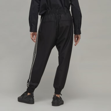Men Lifestyle Black Y-3 3-Stripes Refined Wool Cuffed Pants