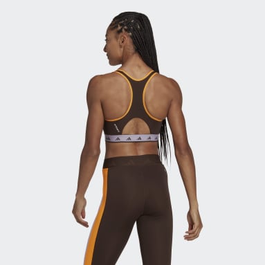 Top Deportivo Hyperglam Powerreact Soporte Medio Café Mujer Training