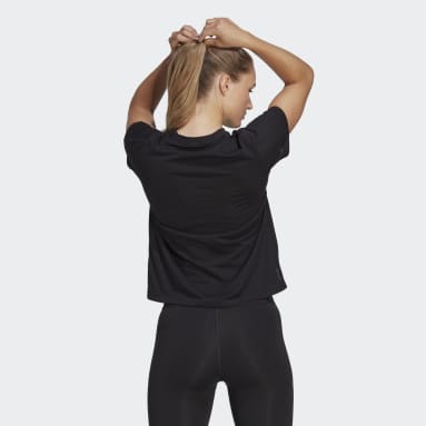 Women Gym & Training Black AEROREADY Train Essentials Minimal Branding Crewneck T-Shirt