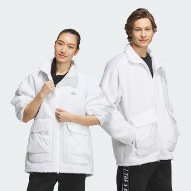 Gym & Training White 워딩 오버사이즈 BOS 풀집 재킷 (젠더 뉴트럴)