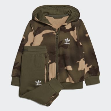 Conjunto de Polerón con Capucha Camo con Cierre Frontal Beige Niño Originals
