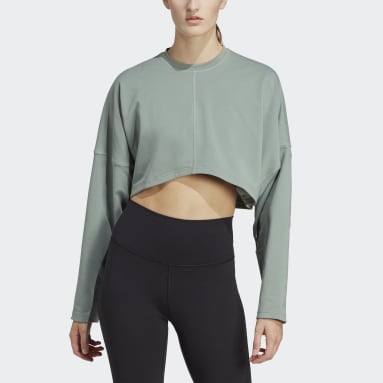 Frauen Yoga Yoga Studio Crop Sweatshirt Grün