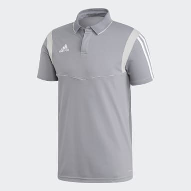 Herr Fotboll Grå Tiro 19 Cotton Polo Shirt