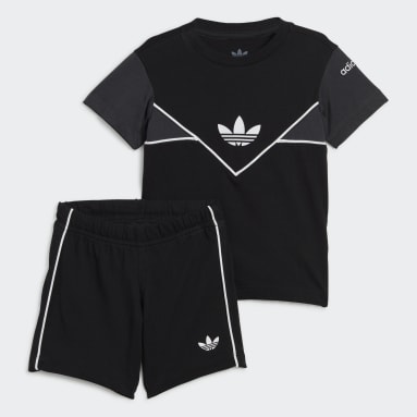 Kinder Originals adicolor Shorts und T-Shirt Set Schwarz