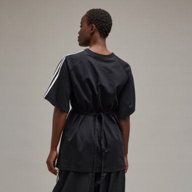 Women y_3 Black Y-3 세일 클로저 반팔 티