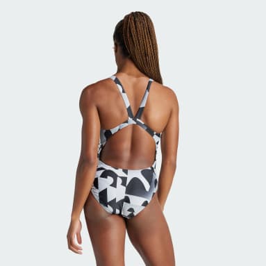 Women Swimming 3-Stripes Graphic Swimsuit