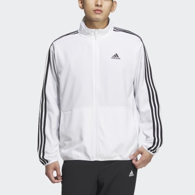 남성 Gym & Training White 3S 레귤러 핏 라이트 우븐 트랙탑