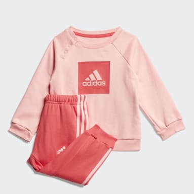 Kids Sportswear Pink 3-Stripes Fleece Jogger Set