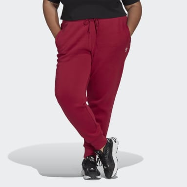 Women's Originals Red Adicolor Essentials Fleece Slim Joggers (Plus Size)