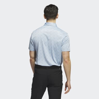Men Golf Blue Core Allover Print Golf Polo Shirt
