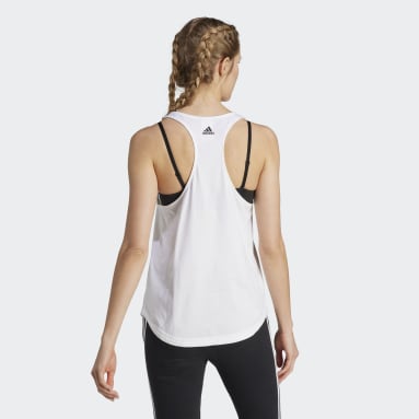 Niuer Women Jersey Tank Top Padded Shoulder Sleeveless Active Sportswear  Sports Vest Blouse White S(US 4-6)