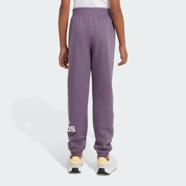 Youth Training Purple Elastic Waistband 3-Stripe Cotton Fleece Jogger