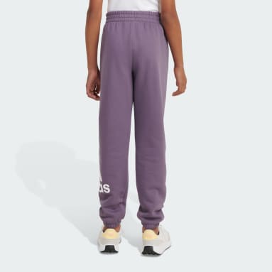 Adidas Joggers Essential Fleece 3 Stripe Sweatpant Women Purple Slim Fit  NEW