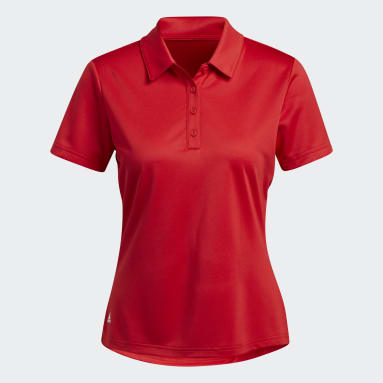 Women Golf Red Performance Primegreen Golf Polo Shirt