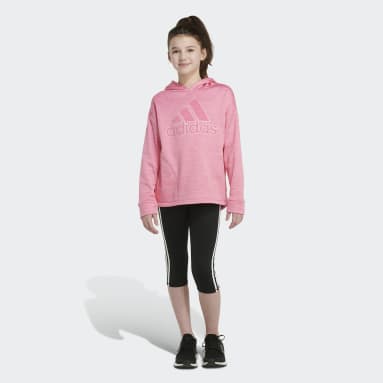 Youth Training Pink Mélange Fleece Pullover Hoodie
