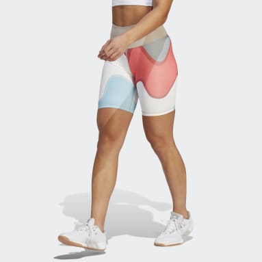Women Gym & Training Blue adidas x Marimekko Optime Training Bike Short Tights