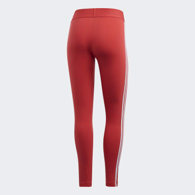 Women Sportswear Red Essentials 3-Stripes Leggings