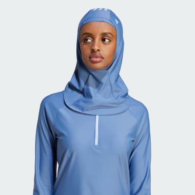 Hijab de natation 3-Stripes Bleu Femmes Natation