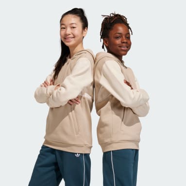 Sudadera con capucha Adicolor Half-Zip Beige Niño Originals