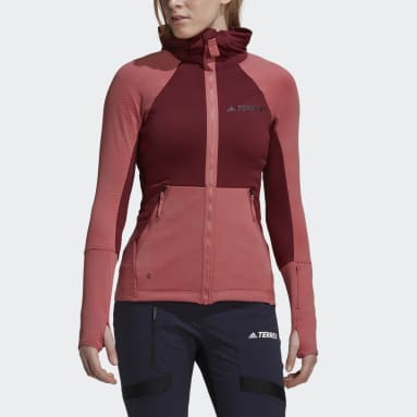 Chaqueta con capucha Terrex Tech Flooce Hiking Fleece Burgundy Mujer TERREX