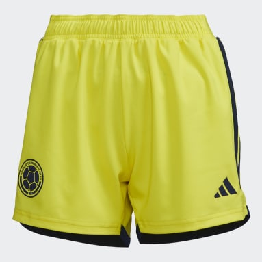Shorts de Visitante Versión Jugadora Selección Colombia Femenina 23 Amarillo Mujer Fútbol