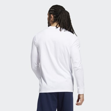 Camiseta Aura Positiva Badge of Sport Estampada Manga Larga Blanco Hombre Sportswear