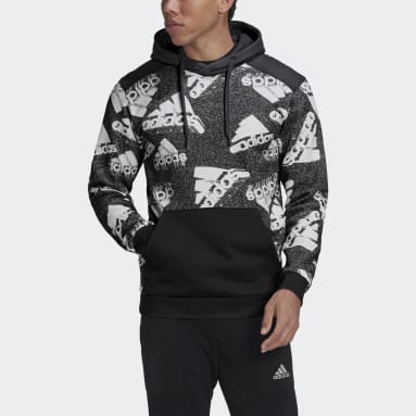 Men Sportswear Black Essentials BrandLove Fleece Hoodie