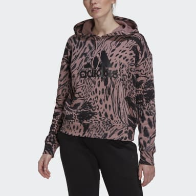 Sweat-shirt à capuche à imprimé animal Future Icons Violet Femmes Sportswear