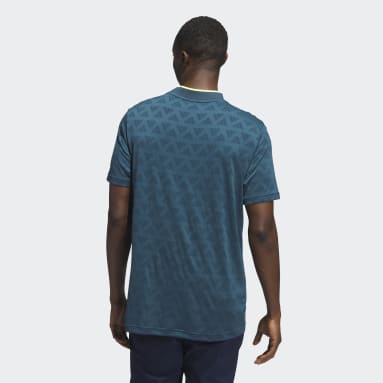 ผู้ชาย กอล์ฟ สีเทอร์คอยส์ เสื้อโปโลคอสูง Adi Jacquard