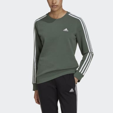 Women Sportswear Green Essentials 3-Stripes Fleece Sweatshirt