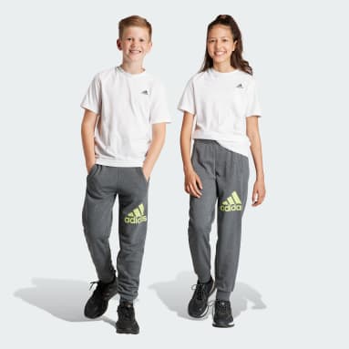 Pantalon en coton Essentials Regular Fit Big Logo gris Adolescents 8-16 Years Sportswear