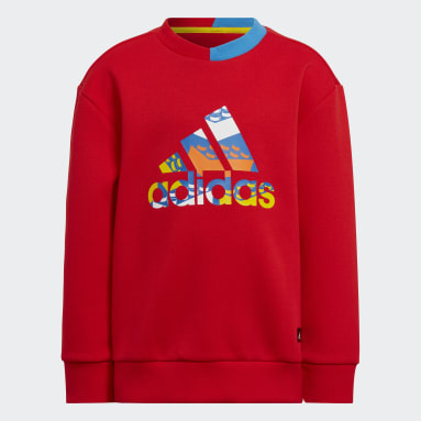 Ensemble sweat-shirt ras-du-cou et pantalon adidas x Classic LEGO® Rouge Enfants Sportswear