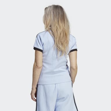 T-shirt 3-Stripes Slim Bleu Femmes Originals