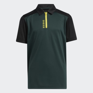 Boys Golf Green Golf Zip Polo Shirt