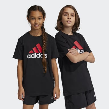 Kids Sportswear Black Essentials Two-Color Big Logo Cotton Tee