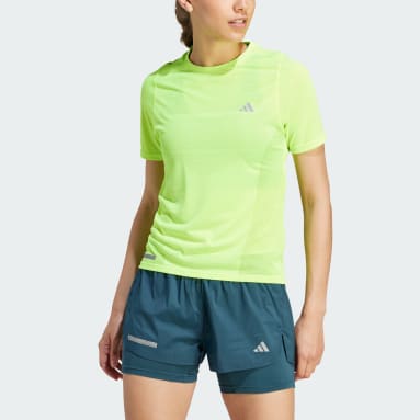 ผู้หญิง วิ่ง สีเขียว เสื้อยืดผ้าถัก Ultimate