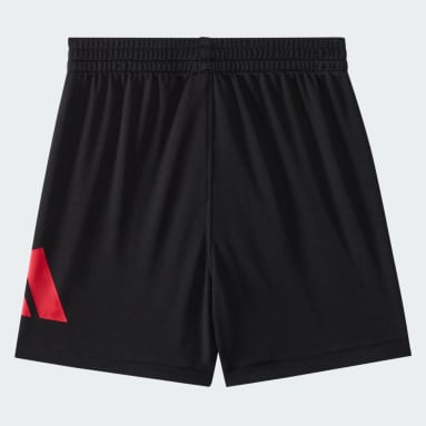 Two-Piece Short Sleeve Cotton Tee and Elastic Waistband Logo Shorts Set