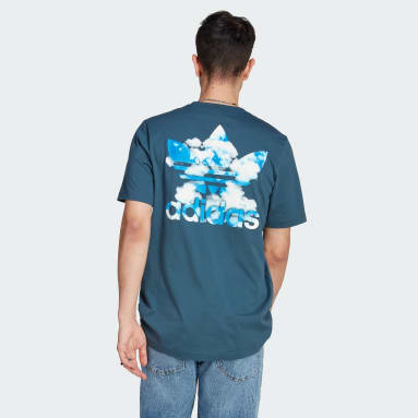 Men Lifestyle Turquoise Graphics Cloudy Trefoil Tee