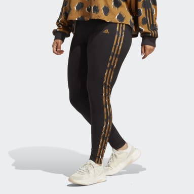 Women Sportswear Black Essentials 3-Stripes Animal Print Leggings (Plus Size)