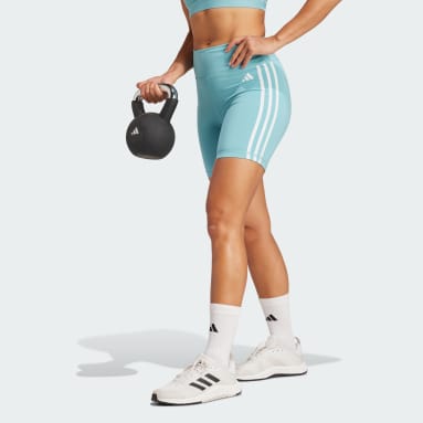 Training Essentials 3-Stripes High-Waisted Short Tights