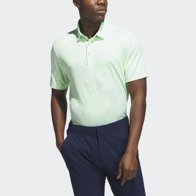 Men Golf Green Aerial Jacquard Golf Polo Shirt