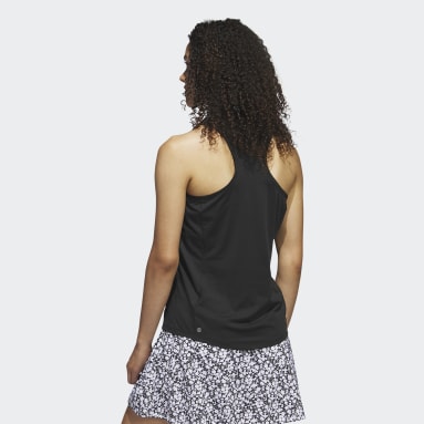 Women's Golf Black Sleeveless Racerback Polo Shirt