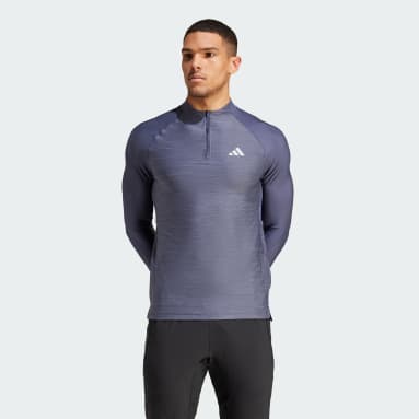 Playera de Entrenamiento Manga Larga Gym+ 3 Franjas con Cierre Corto