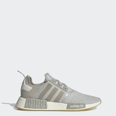 grey and white adidas shoes