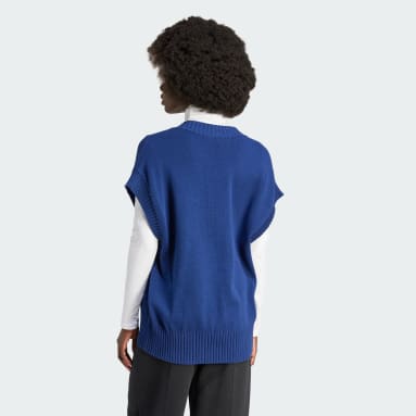 Gilet sans manches oversize maille Premium Essentials Bleu Femmes Originals