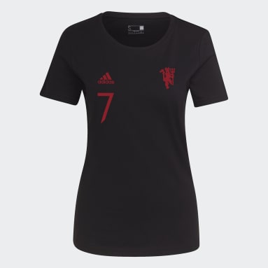Girls Football Black Manchester United Graphic T-Shirt